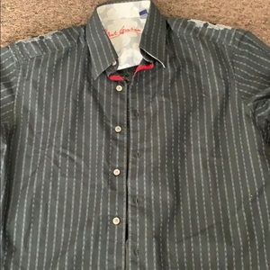 Robert Graham Black Dress Shirt w/ Floral back